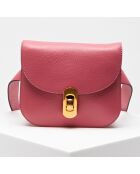 Petit sac bandoulière en Cuir Zaniah rose - 18x15x4 cm